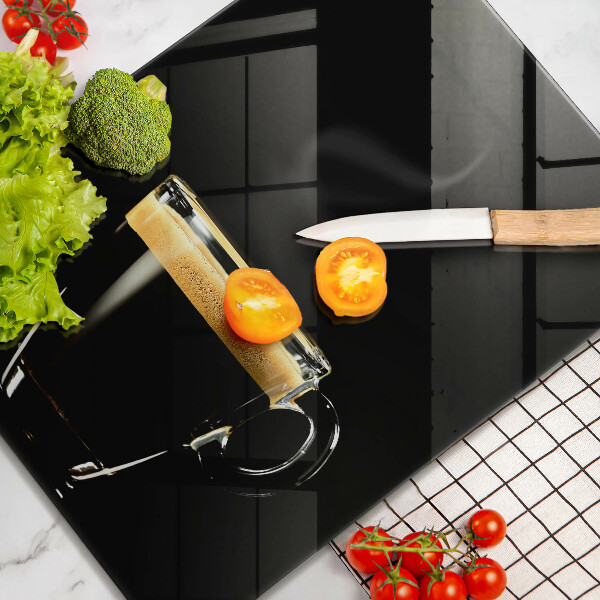 Skleněná krájecí deska Sklenice černé kávy