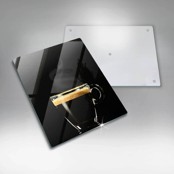 Skleněná krájecí deska Sklenice černé kávy