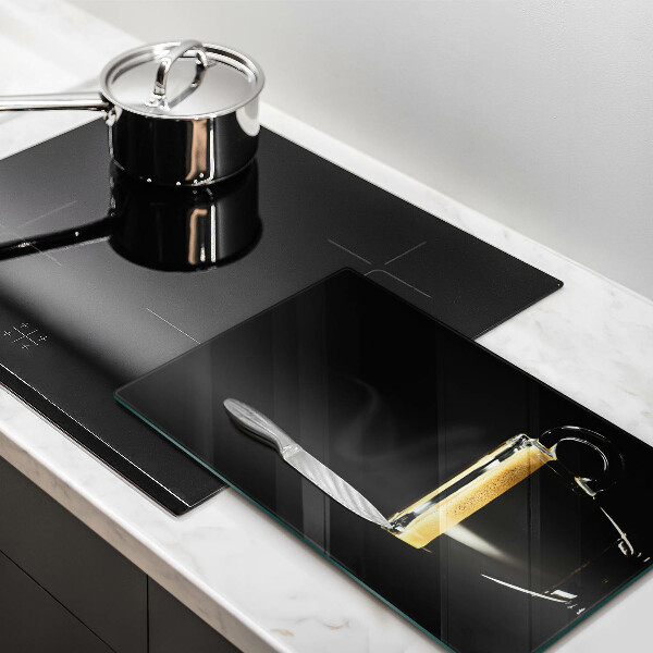 Skleněná krájecí deska Sklenice černé kávy