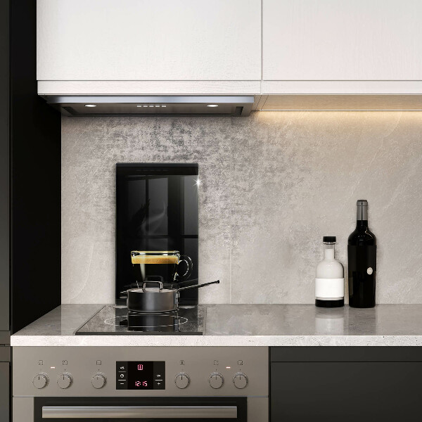 Skleněná krájecí deska Sklenice černé kávy