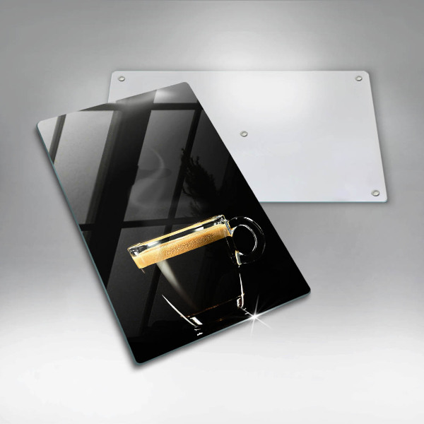 Skleněná krájecí deska Sklenice černé kávy