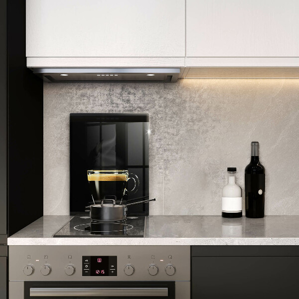 Skleněná krájecí deska Sklenice černé kávy