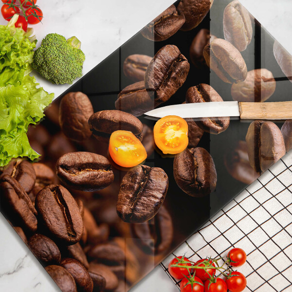 Skleněná krájecí deska Hnědá kávová zrna