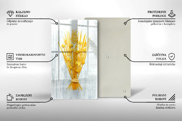 Skleněná krájecí deska Těstoviny