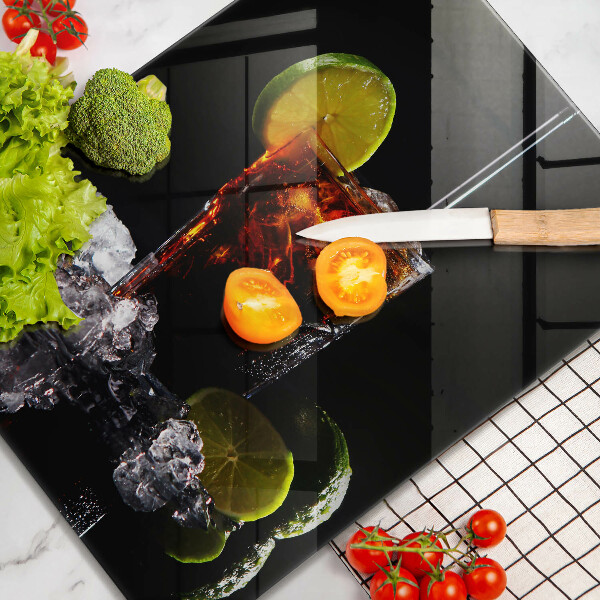 Skleněná krájecí deska Zemitý nápoj s ledem