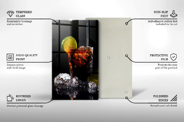 Skleněná krájecí deska Zemitý nápoj s ledem