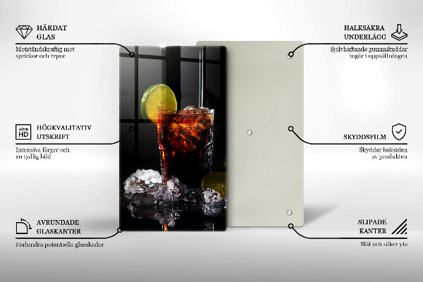 Skleněná krájecí deska Zemitý nápoj s ledem