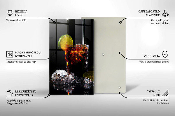 Skleněná krájecí deska Zemitý nápoj s ledem