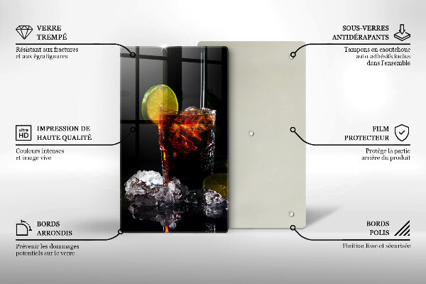 Skleněná krájecí deska Zemitý nápoj s ledem