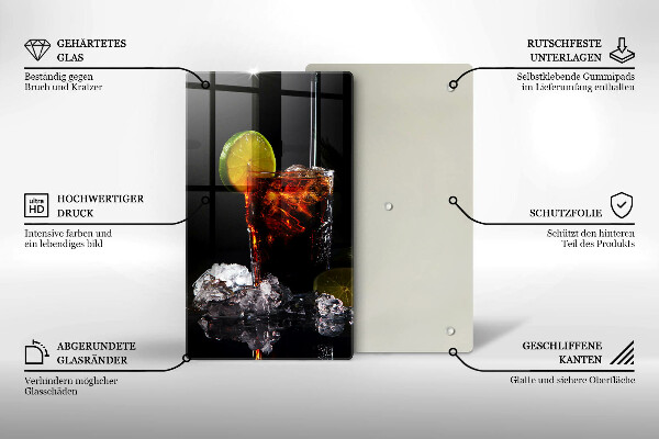 Skleněná krájecí deska Zemitý nápoj s ledem