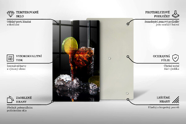 Skleněná krájecí deska Zemitý nápoj s ledem