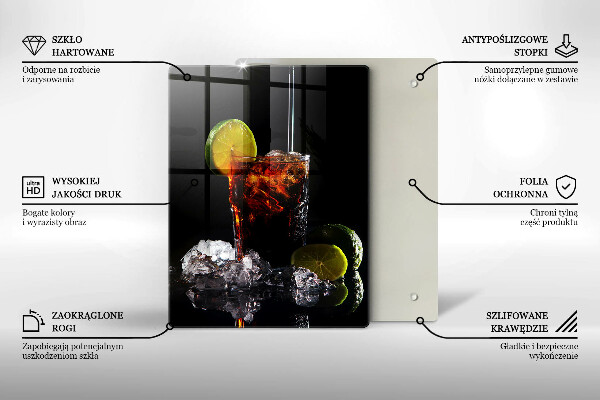 Skleněná krájecí deska Zemitý nápoj s ledem