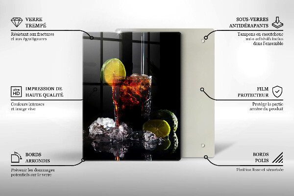 Skleněná krájecí deska Zemitý nápoj s ledem