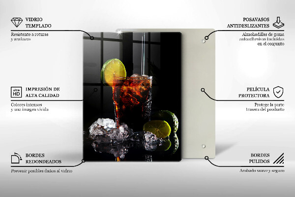 Skleněná krájecí deska Zemitý nápoj s ledem