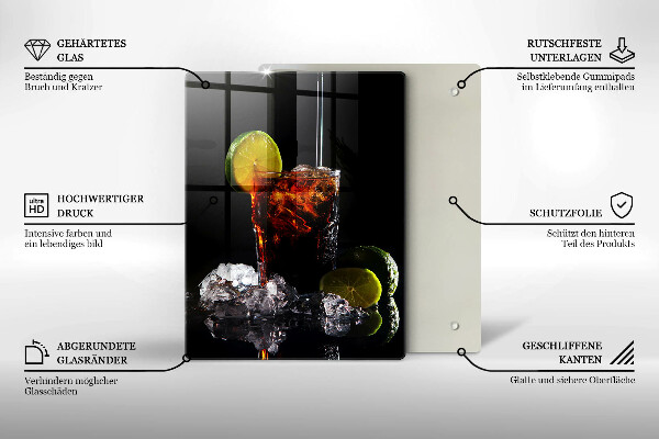 Skleněná krájecí deska Zemitý nápoj s ledem