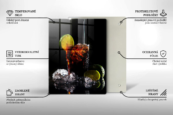 Skleněná krájecí deska Zemitý nápoj s ledem