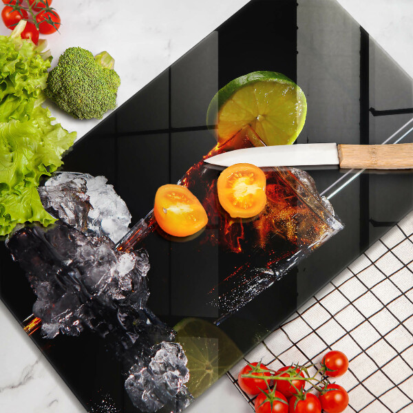 Skleněná krájecí deska Zemitý nápoj s ledem