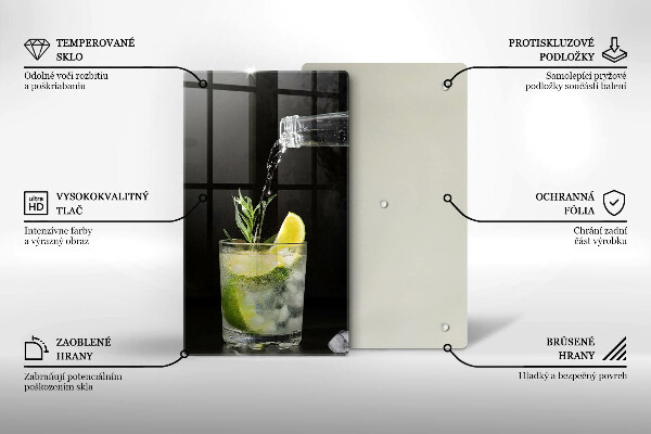 Skleněná krájecí deska Sklenice vody