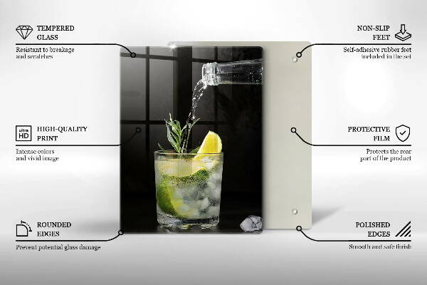 Skleněná krájecí deska Sklenice vody