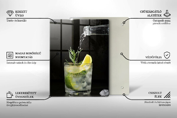 Skleněná krájecí deska Sklenice vody