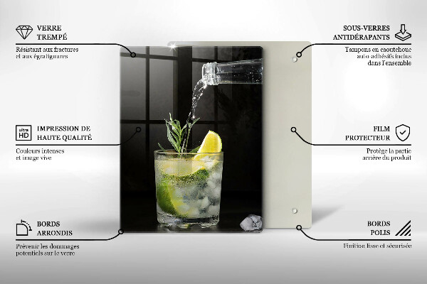 Skleněná krájecí deska Sklenice vody