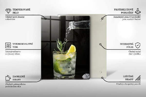 Skleněná krájecí deska Sklenice vody