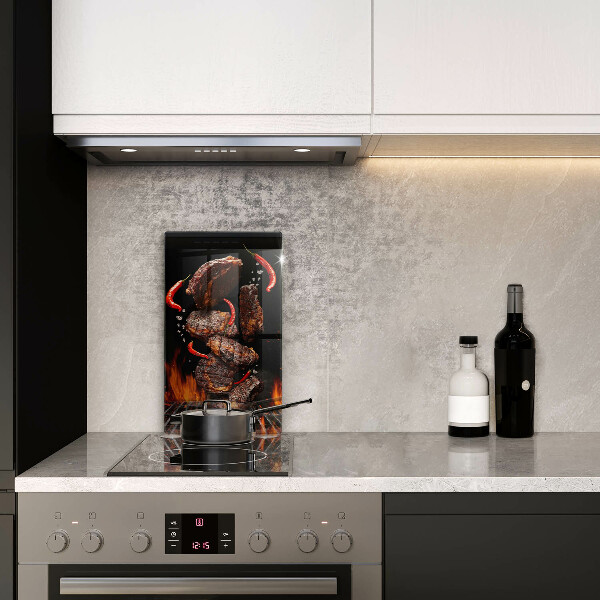 Skleněné krájecí prkénko Maso na grilu