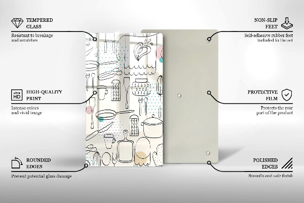 Skleněné krájecí prkénko Kuchyňské doplňky