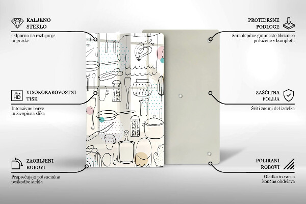 Skleněné krájecí prkénko Kuchyňské doplňky