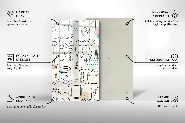 Skleněné krájecí prkénko Kuchyňské doplňky