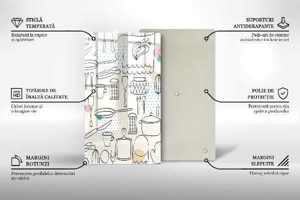 Skleněné krájecí prkénko Kuchyňské doplňky