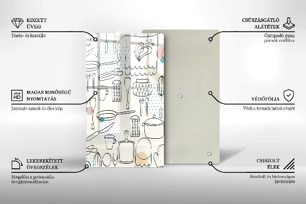 Skleněné krájecí prkénko Kuchyňské doplňky