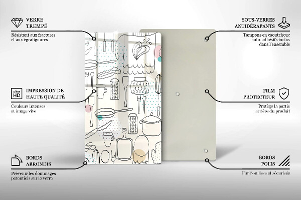 Skleněné krájecí prkénko Kuchyňské doplňky