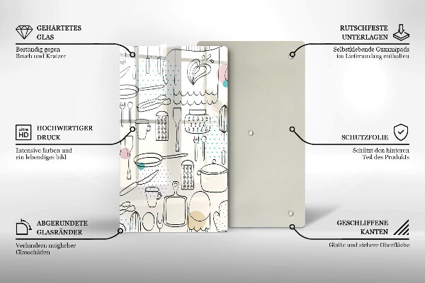 Skleněné krájecí prkénko Kuchyňské doplňky