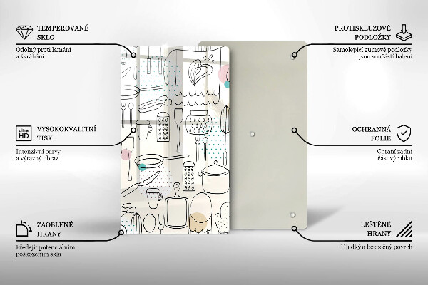 Skleněné krájecí prkénko Kuchyňské doplňky