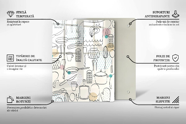 Skleněné krájecí prkénko Kuchyňské doplňky