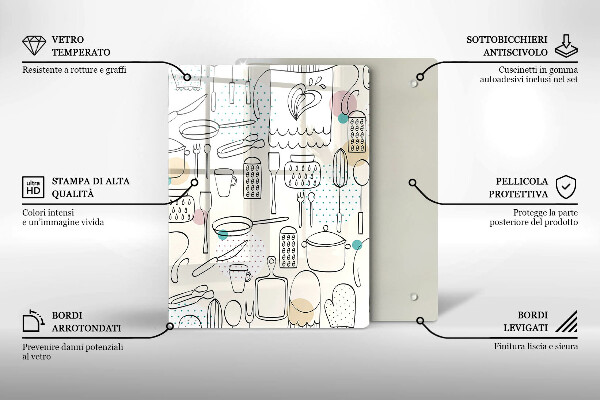 Skleněné krájecí prkénko Kuchyňské doplňky