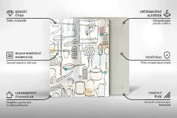 Skleněné krájecí prkénko Kuchyňské doplňky