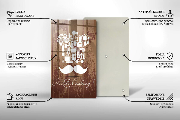 Skleněné krájecí prkénko I like cooking