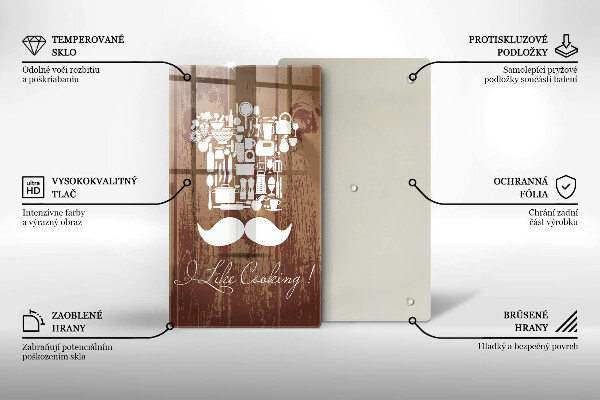 Skleněné krájecí prkénko I like cooking