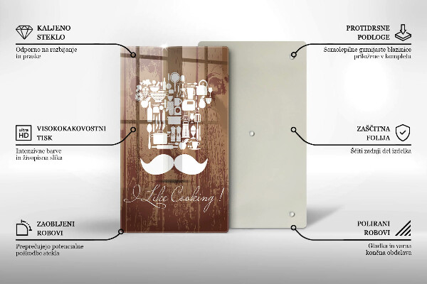 Skleněné krájecí prkénko I like cooking