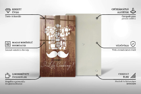 Skleněné krájecí prkénko I like cooking