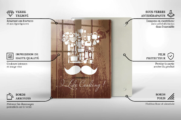 Skleněné krájecí prkénko I like cooking