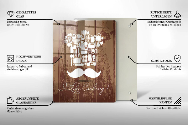 Skleněné krájecí prkénko I like cooking