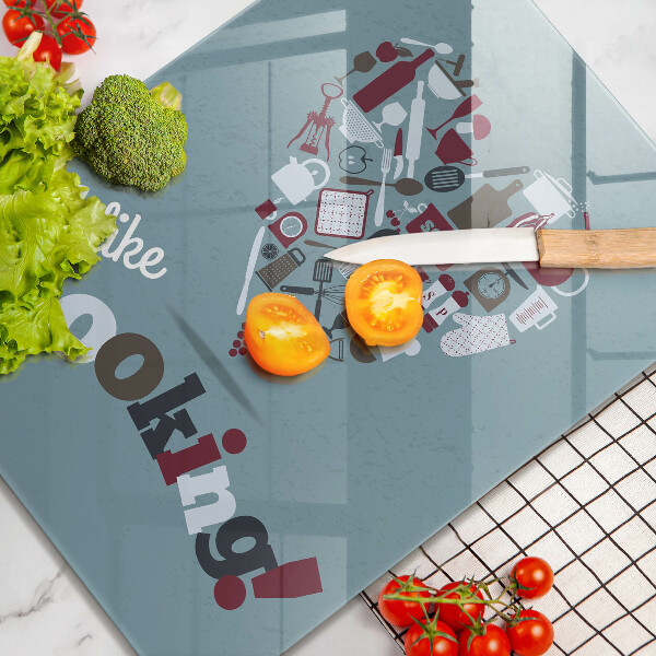 Skleněné krájecí prkénko I like cooking