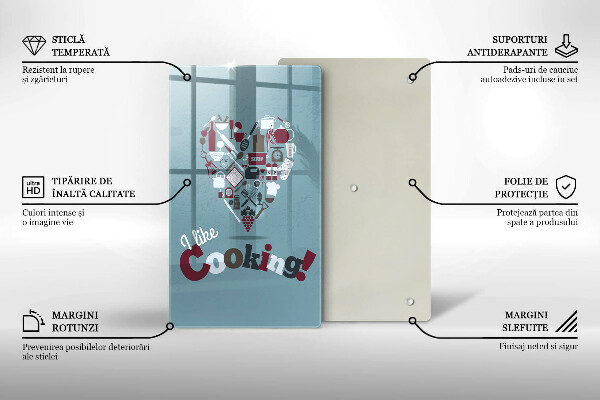 Skleněné krájecí prkénko I like cooking