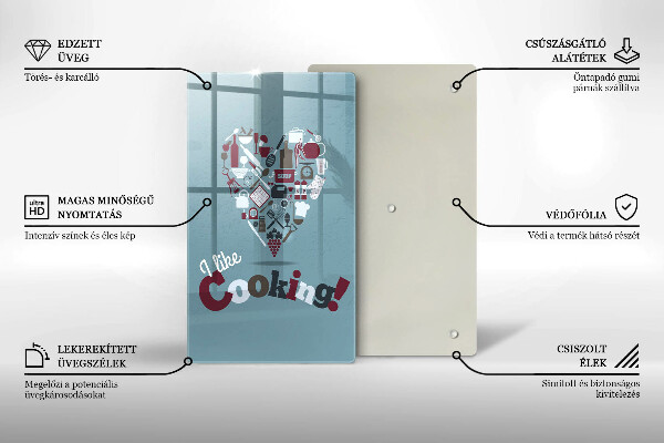 Skleněné krájecí prkénko I like cooking