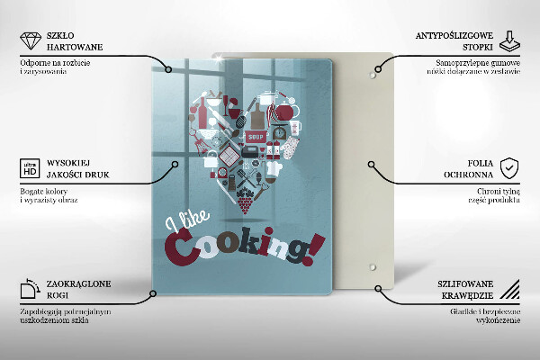 Skleněné krájecí prkénko I like cooking