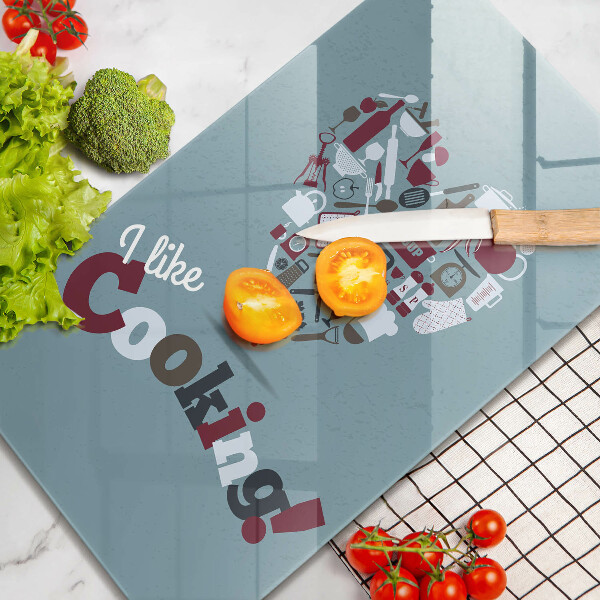 Skleněné krájecí prkénko I like cooking