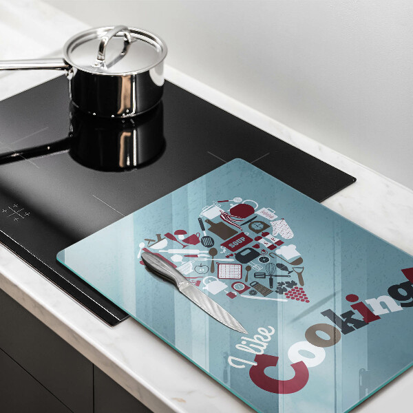 Skleněné krájecí prkénko I like cooking